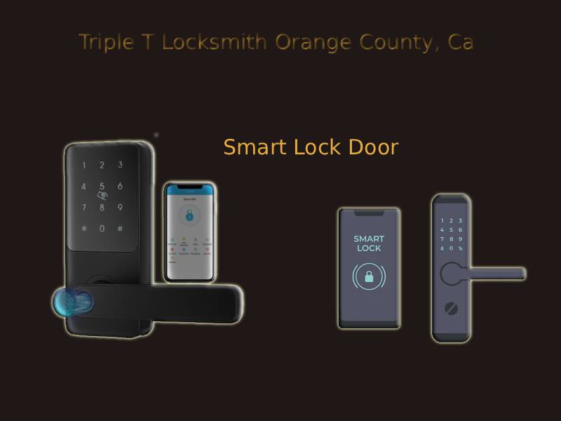 Smart lock system installed on residential door