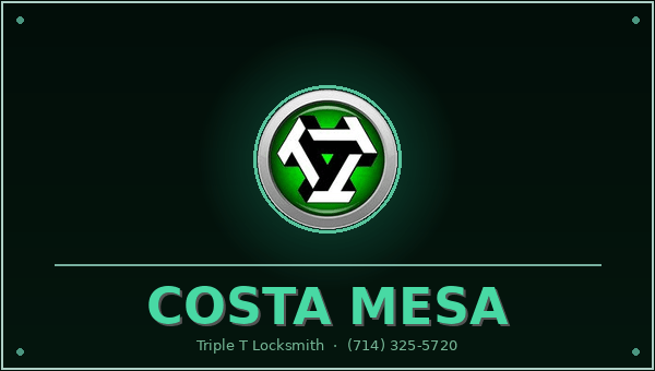 Triple T Locksmith — Costa Mesa CA — Licensed 24/7 Locksmith — (714) 325-5720