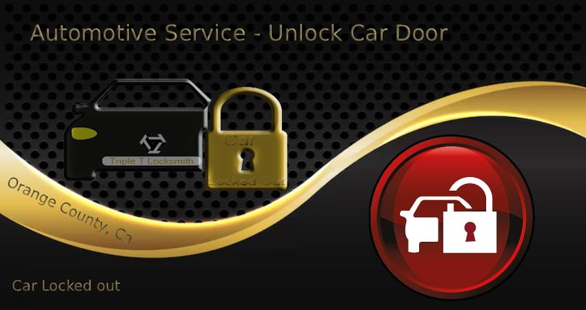 Automotive locksmith unlocking car door Orange County